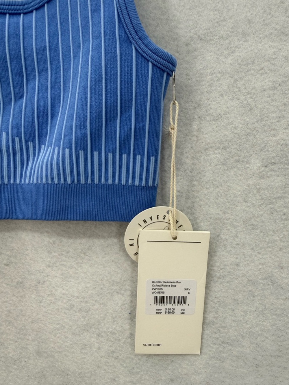 NWT Vuori Bi-Color Seamless Longline Bra Oxford/Riviera Blue VW1305‎ Size Small - Picture 6 of 10